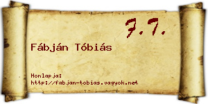 Fábján Tóbiás névjegykártya